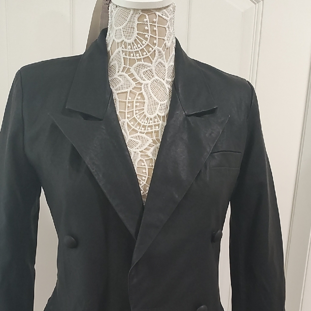 Women's Black Double-Breasted Jacket